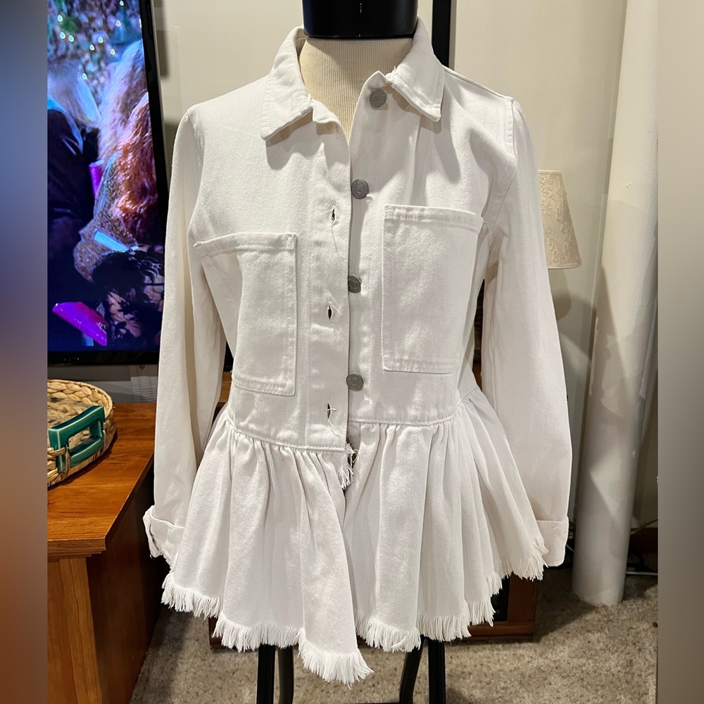 Mud Pie White Jean Jacket - Picture 2 of 11